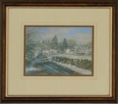Peter Oliver (1927-2006) - Pastel firmado 1996, Tiempo invernal