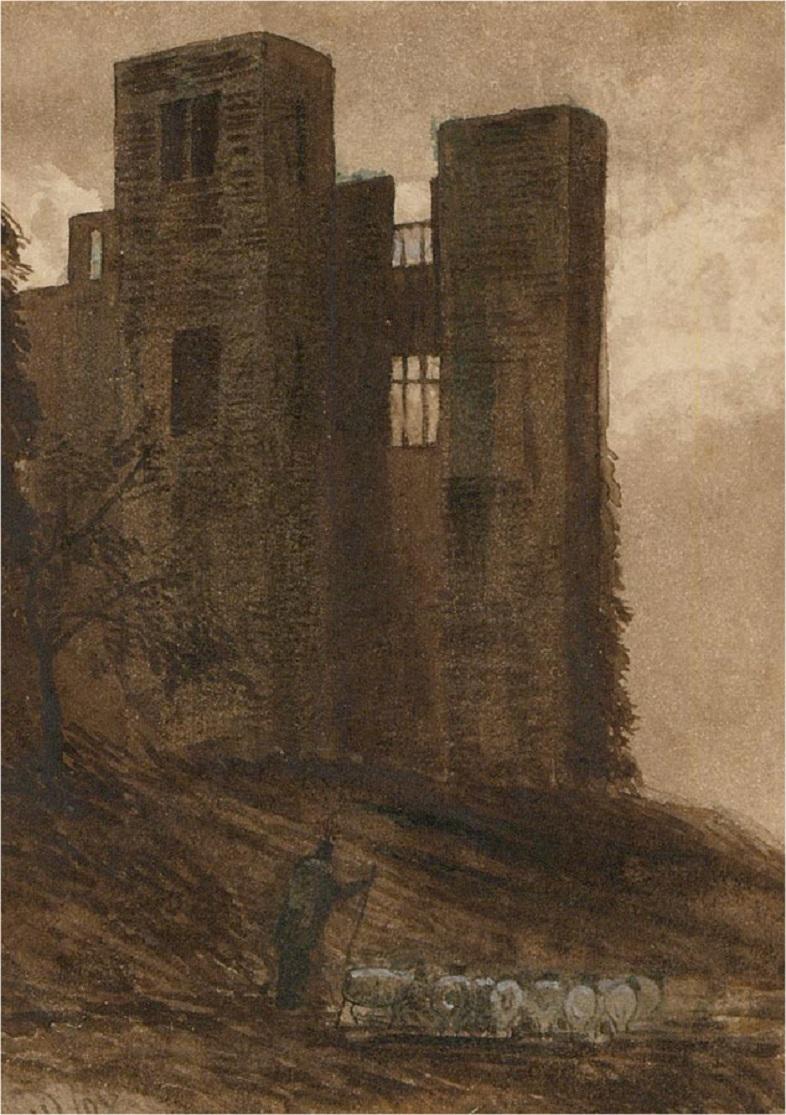 Circle of David Cox Snr (1783â€“1859) - Early 19thC Watercolour, Ominous Ruins For Sale 1