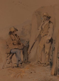 Manner of Erskine Nicol (1825â€“1904) - 1854 Watercolour, A Moment's Rest