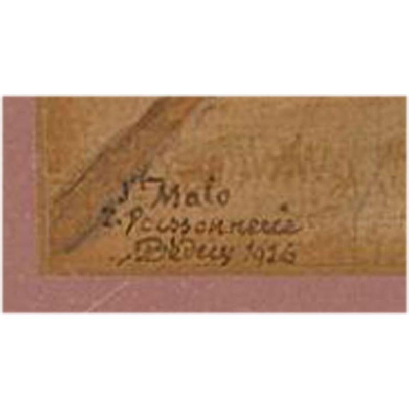 P. Bedecy - Acuarela firmada 1926, Market Street en venta 3