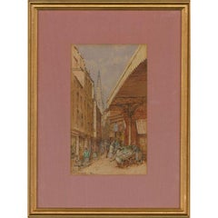Vintage P. Bedecy - Signed 1926 Watercolour, Market Street
