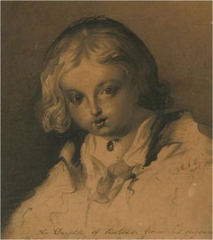 M.A.W. after Rubens - 1833 Watercolour, Daughter of Rubens