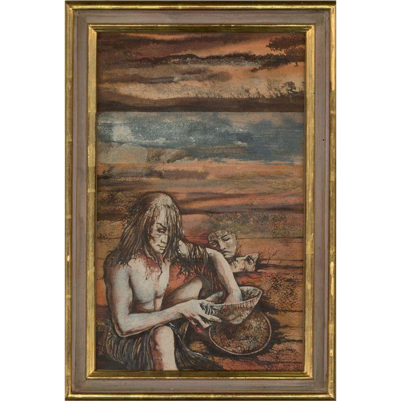 Rodolfo De Sanctis (nato nel 1936) - 1966 Acquerello, L'isola in vendita 3