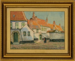 Albert Caullet (1875-1950) - 1918 Watercolour, Nun At The School House