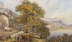 1849 Aquarell - Vieh am Genfer See