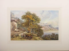 1849 Watercolour - Cattle at Lake Geneva