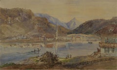 Early 20th Century Watercolour - Alpine Town