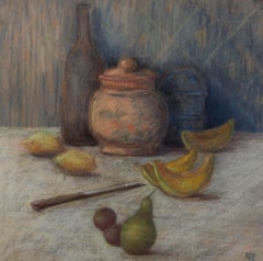 Marika Eversfield (1914-2014) - 20th Century Pastel, Pink Pot With Melon