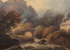 John Varley (1778-1842) - Aquarelle du début du XIXe siècle, Vallée de montagne
