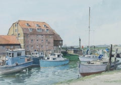 1977 Watercolour - Small Town Harbour
