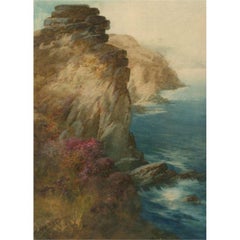 John Shapland (1865-1929) - Aquarell des 19. Jahrhunderts, Castle Rock Lynton