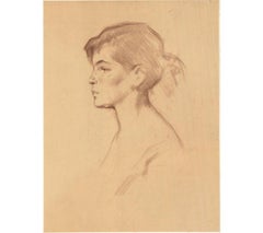 Samouil Grigorievich Nevelshtein (1903-1983) - Crayon, Profil d'une fille II