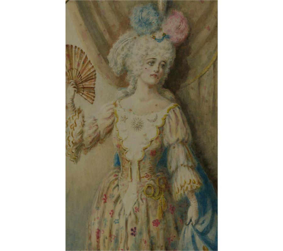 George Gatcombe (fl.1887-1897) - Late 19th Century Watercolour, French Beauty For Sale 1
