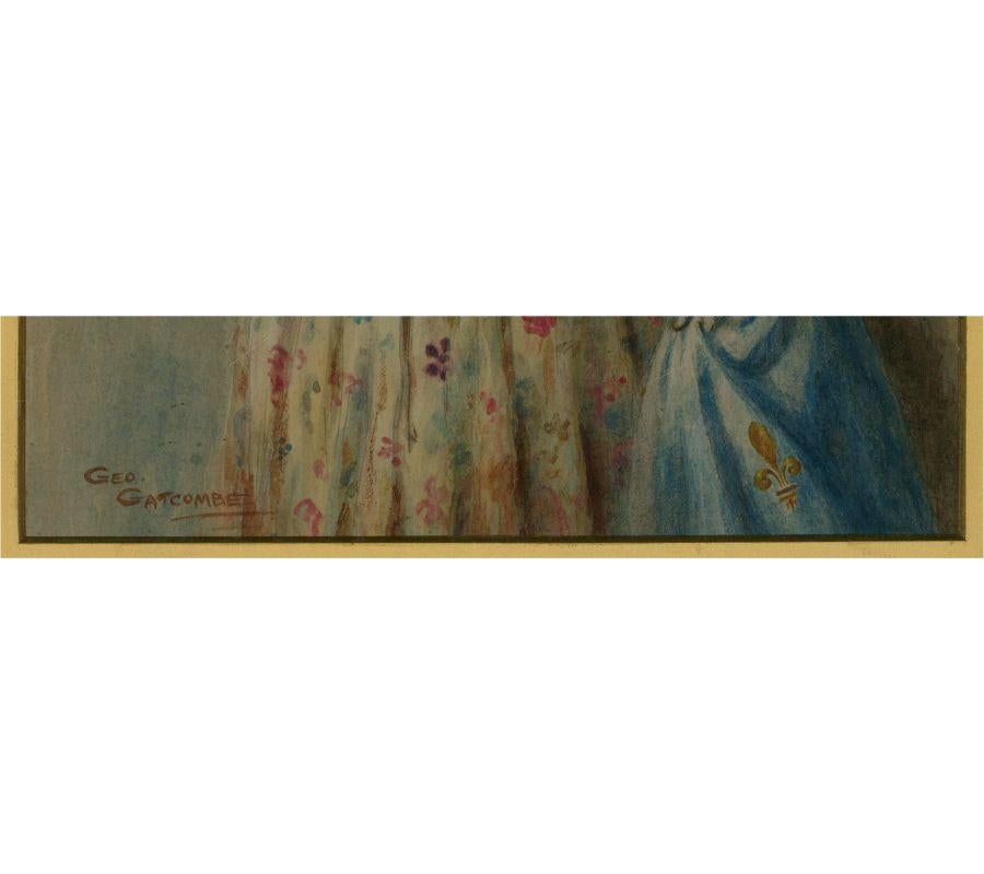 George Gatcombe (fl.1887-1897) – Aquarell des späten 19. Jahrhunderts, Französische Schönheit im Angebot 3