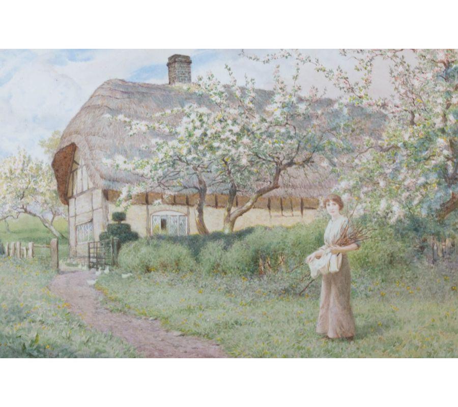 Joseph Kirkpatrick(1872-1936) Aquarell, The Firewood Gatherer – Art von Jos Kirkpatrick