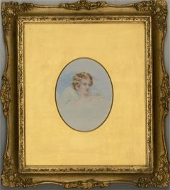 Antique J. Harding - 1820 Watercolour, Cherub