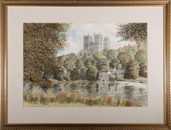 John J. Kerr (b.1933) - 1991 Watercolour, Durham Cathedral