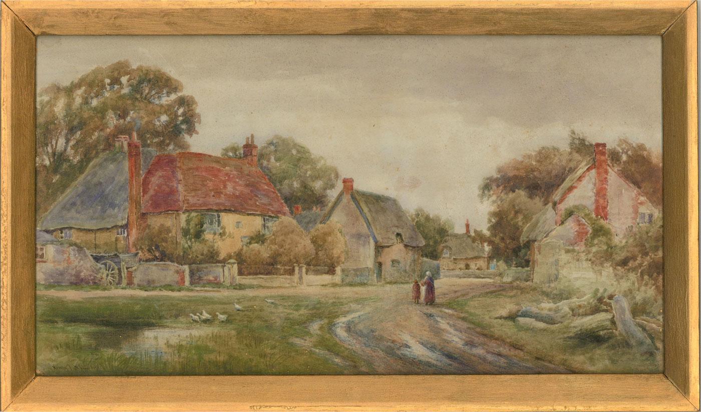 Henry John Kinnaird (1861-1929) - Late 19th Century Watercolour, Rural Hamlet For Sale 1
