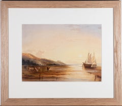 Early 19th Century Watercolour - Coastal Sunset