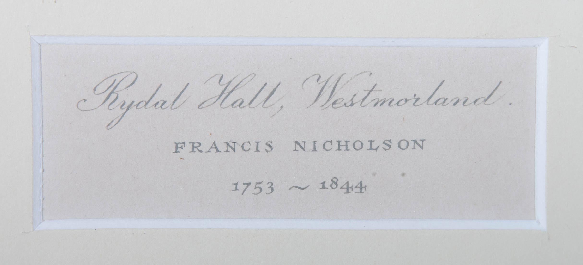 Francis Nicholson (1753-1844) - 1820 Watercolour, Rydal Hall 3