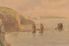 Peter Petersen Toft (1825-1901) -Mid 19th Century Watercolour, The Coast Of Sark