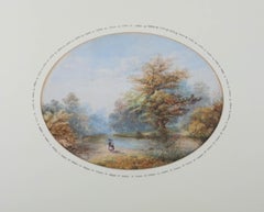 J. Johnson - 1863 Watercolour, Stepping Stones