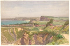 William Edward Croxford (1852-1926) - 1921 Watercolour, Near Porth, Newquay