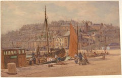 William Edward Croxford (1852-1926) - 1921 Watercolour, Brixham Harbour