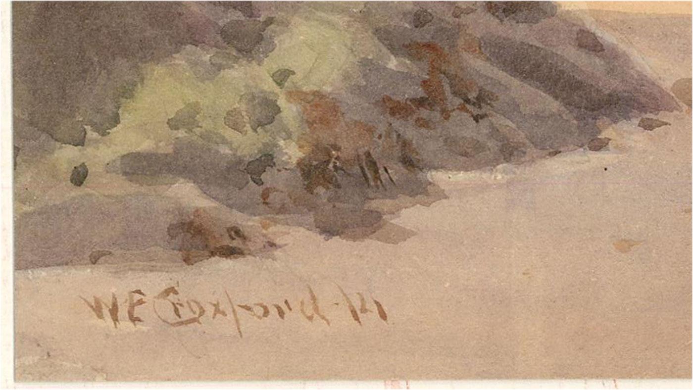 William Edward Croxford (1852-1926) - 1921 Watercolour, The Bishop Rock, Newquay For Sale 2