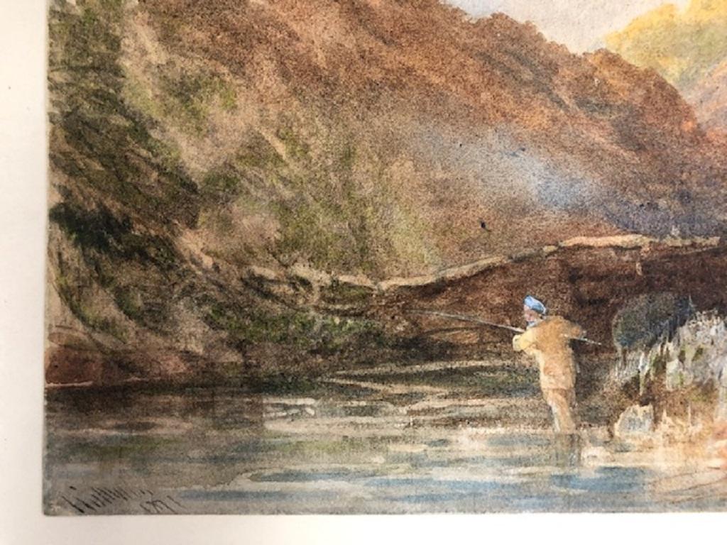 William Callow (1812-1908) - 1871 Watercolour, Salmon Fishing, Scotland For Sale 4