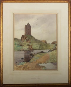 S. A. Harding - Acquerello dei primi del Novecento, Torre di Smailholm