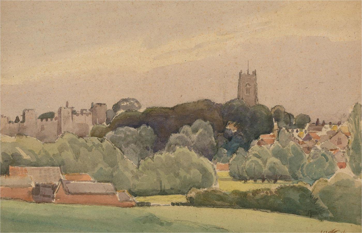 Horace Tuck (1876-1951) - Early 20th Century Watercolour, Framlingham Castle For Sale 1