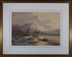 Antique H. Turner - Late 19th Century Watercolour, French Fishermen