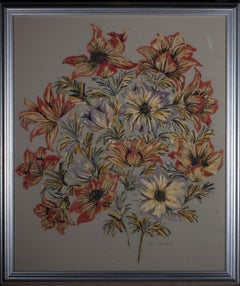 Janet Sherwood – 20. Jahrhundert Aquarell, ein Blumensprühmittel
