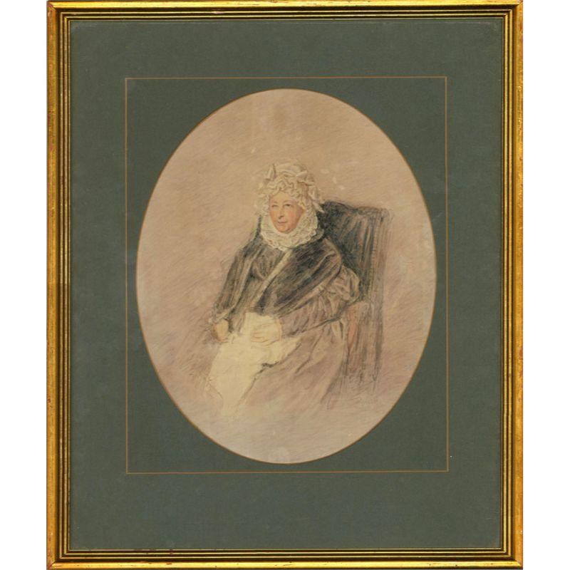 Unknown Portrait - 19th Century Pastel - Mary Dicker