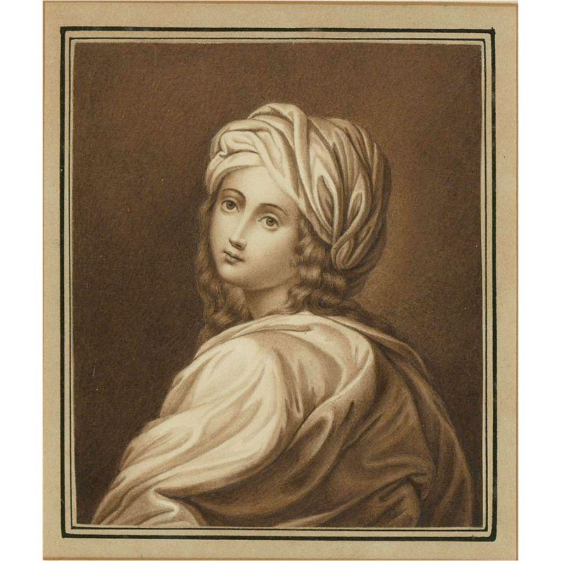 Aquarell von Guido Reni (1575-1642) – Anfang des 20. Jahrhunderts, Porträt von Beatrice Cenci – Art von After Guido Reni
