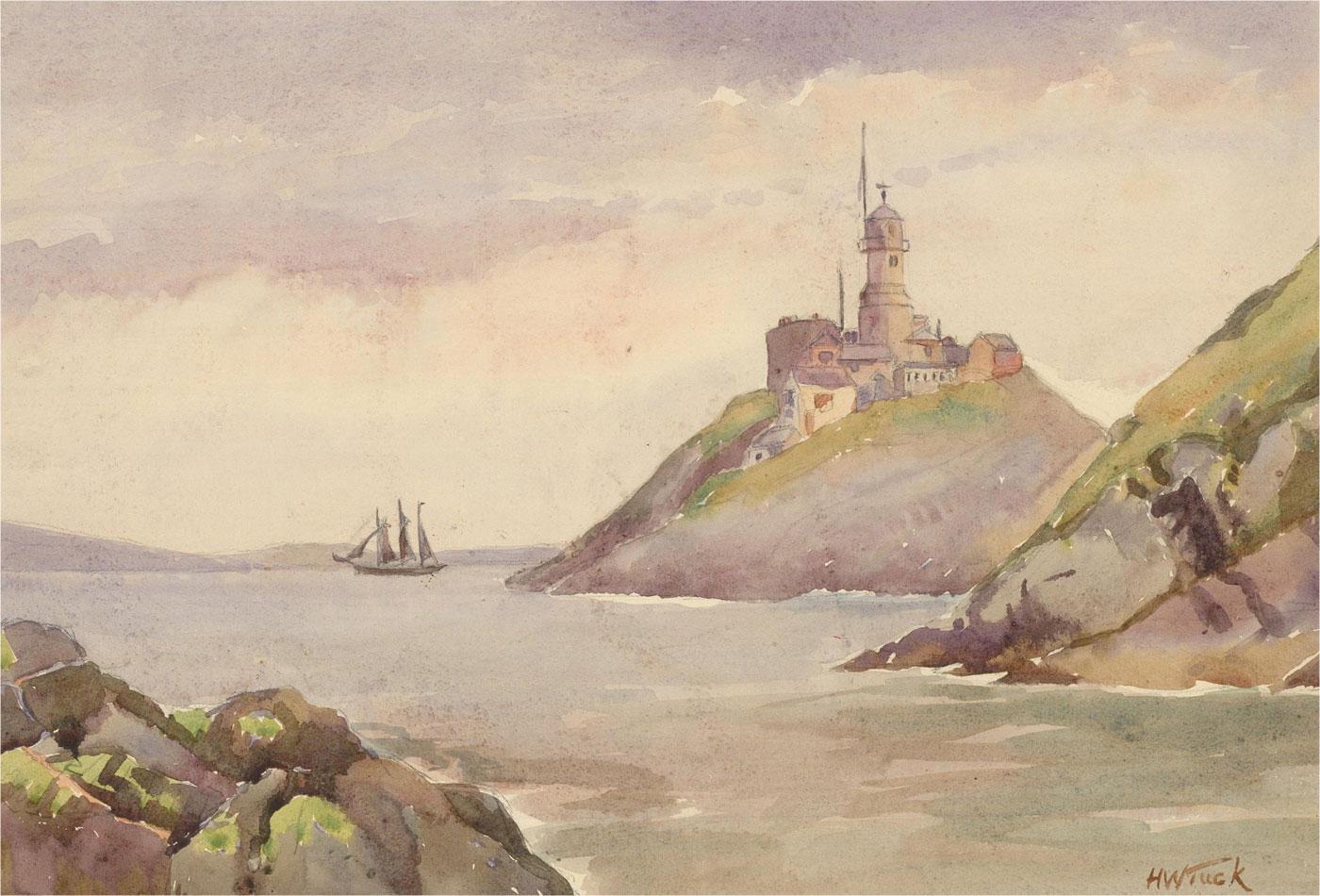 Horace Tuck (1876-1951) - Early 20th Century Watercolour, The Lighthouse For Sale 1