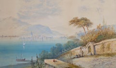 Edwin St John (1878-1961) - 1900 Watercolour, Italian Lake
