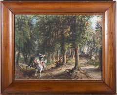 W.P. - 1870 Aquarell, Kavaliere und Rundköpfen