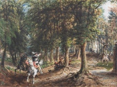 W.P. - 1870 Watercolour, Cavaliers and Roundheads