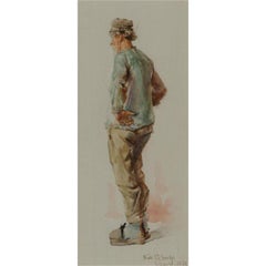 Frank Richards RBA (1863-1935) - 1893 Watercolour, Venetian Fisherman