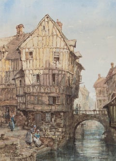Thomas E. Francis (1873-1961) - Watercolour, Houses at Pont-l'Eveque, Normandy