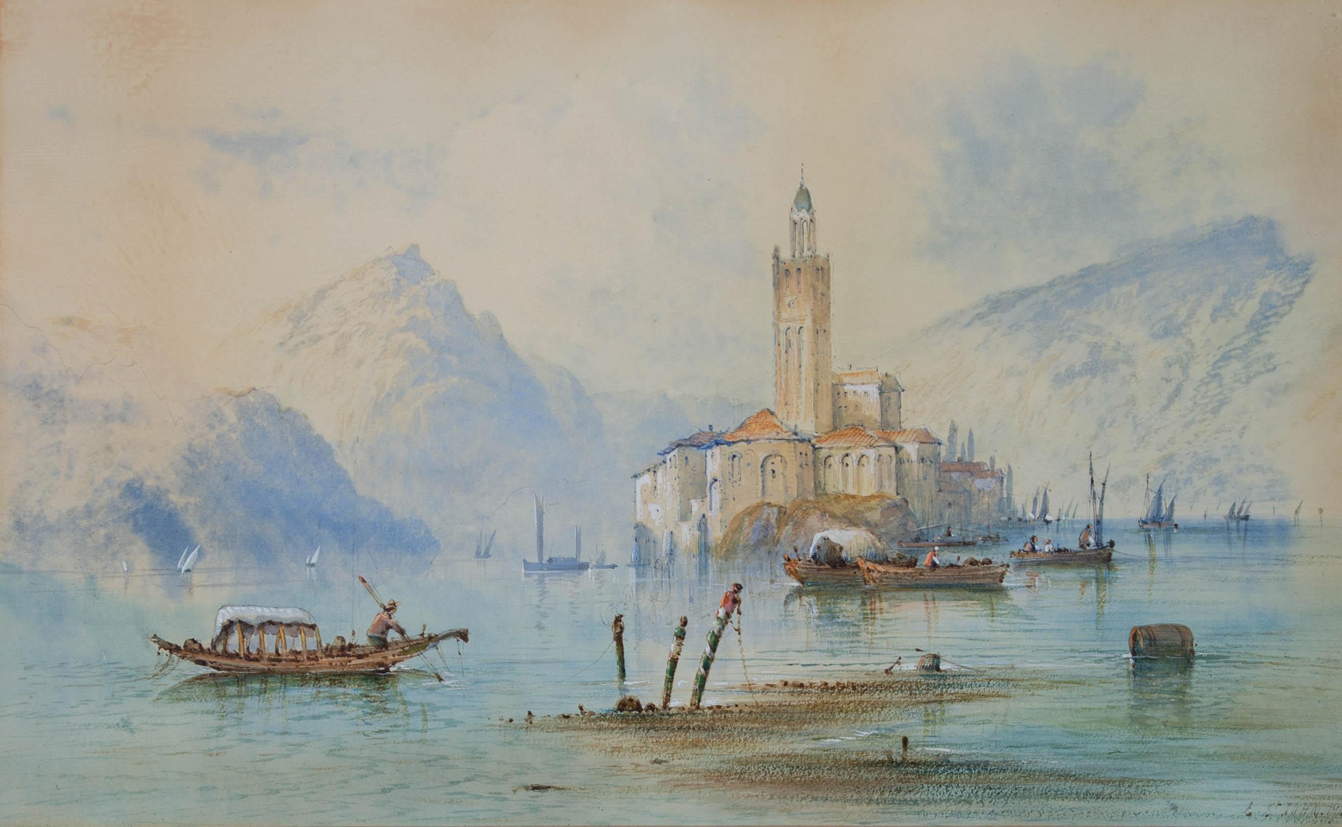 Edwin St John (1878-1961) - 1900 Watercolour, Italian Monastery 1