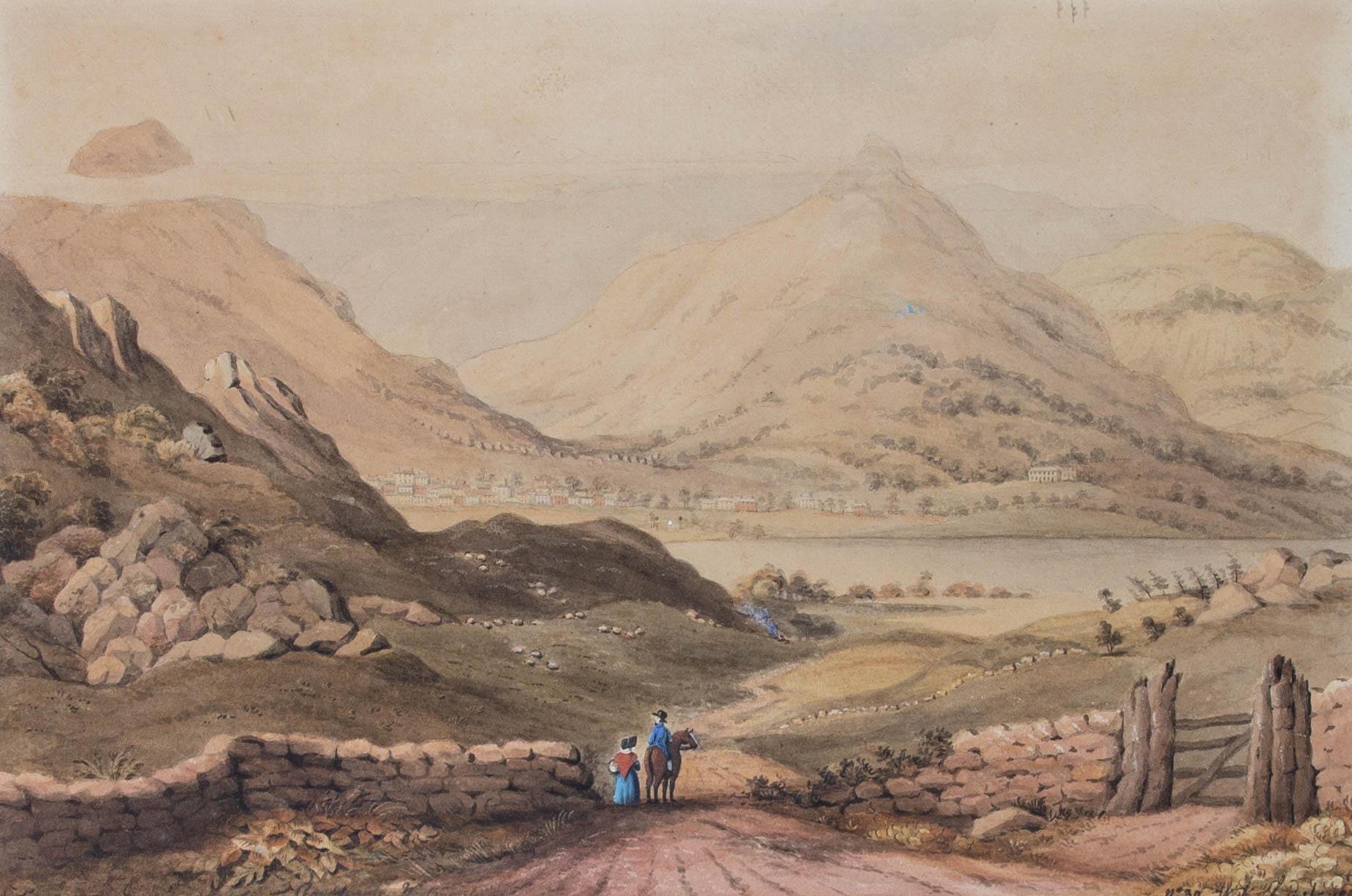 W. Dewhurst - 1861 Watercolour, Riding Down to the Lake For Sale 1