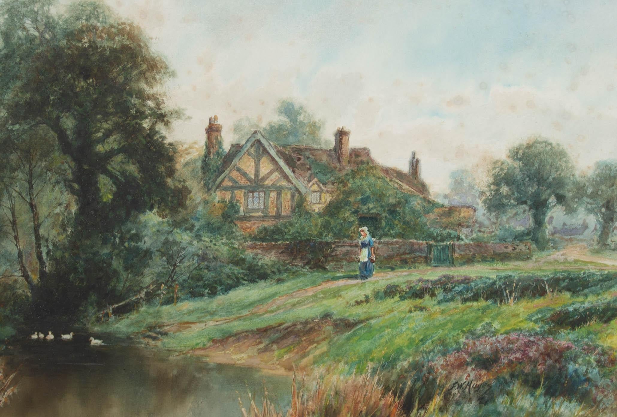 Frederick William Hayes ARCA (1848-1918) - Watercolour, Down to the River For Sale 1
