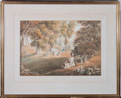 19th Century Watercolour - Outdoor Activities