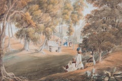 19th Century Watercolour - Outdoor Activities