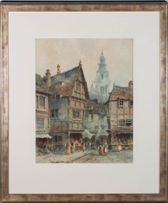 Attrib. George Gregory (1849-1938) - 1892 Watercolour, Rotterdam Street