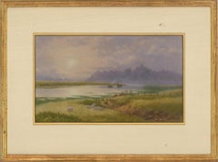 Francis George Coleridge (1839-1923) - Watercolour, Landscape with Sheep