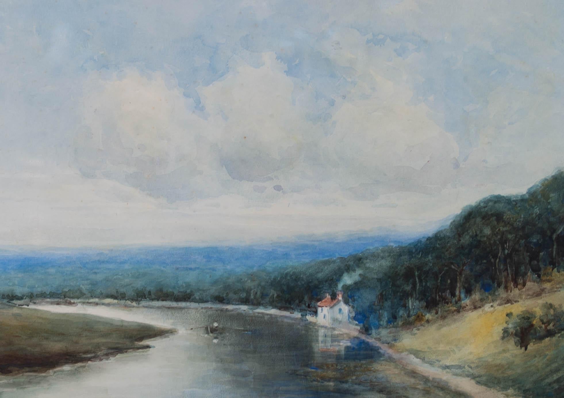 D. N. Boigent - 1918 Watercolour, River Scene For Sale 1